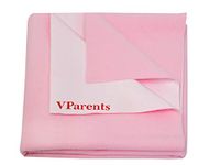 VParents Chubby Cheeks Water Proof Baby Bed Protector Reusable Dry Sheet (Pink) (Large) (100 X 140)