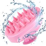 Scalp Massager Shampoo Brush, Soft Silicone No Flaky Scalp Brush for Wet or Dry Hair, Head Scrubber Scalp Exfoliator Anti Dandruff Brush(Pink)