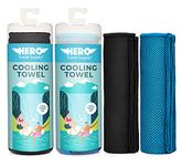 Hero Cooling Towel for Travel, Hiking, Sports, Yoga (2-Pack) Ultra Soft Microfiber 40" x 12"