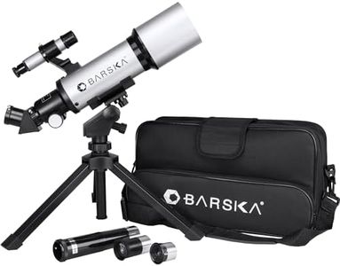 BARSKA Starwatcher 400x70mm Refractor Telescope w/Tabletop Tripod & Carry Case