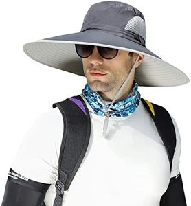 6" Large Wide Brim Sun Hats, Men and Women Bucket Hat for Outdoor Fishing Hiking Garden Lawn Yard Work Safari Beach Kayaking E-yp02-darkgray