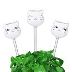 OYSIR 3 Pack Plant Waterer Self Watering Globes, Cute Cat Transparent Mini Durable Clear Glass Aqua Bulbs for Indoor, Automatic Plant Watering Devices, Gifts for Family and Friends