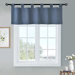 Thermalogic Weathermate Insulated Solid Color Tab Top Valance, Blue, 40 x 15""