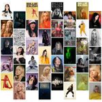 Billie Eilish (Set of 40) | Billie Eilish Mini Posters (15 x10 cm) | Mini Posters of Billie Eilish's songs for Wall, Bedroom, Living room | Singer Billie Eilish Posters | Glue Dots Included