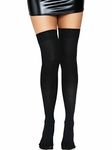 Leg Avenue Women's Solid Hue Thigh Highs, Black, One Size