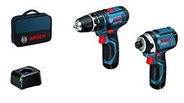 Bosch Professional 12V System Cordless Combi Drill GSB 12V-15 + Impact Driver GDR 12V-105 (incl. 2x2.0Ah Battery + Charger GAL 12V-40, in Bag)