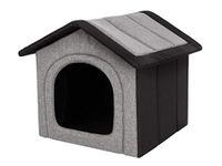 Dog Kennel Dog Bed Cat Cave Small 38 x 32 cm Light Grey with Black