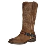 SheSole Woman Cowgirl boots Botte Cowboy Femme Western Mid Calf Boots Square Toe Brown Size 9