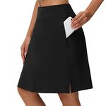 HCYXMFC Womens Athletic Skirts Golf Skirts for Women Knee Length Tennis Skirts for Women Casual Skorts Skirts for Women Quick Dry Sports Skirts for Women with Pockets. Black