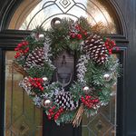 The Tree Company 40cm Festive Silver Dressed Christmas Wreath With Pinecones and Red Berries