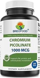 Brieofood Chromium Picolinate 1000 mcg Pills - 240 Tablets - 240 Servings - Non-GMO, Gluten Free