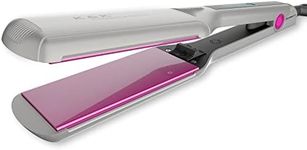 K&K Professional Hair Straightener Ion Keratin Hair Straightening Wide Technology with 5.5 cm Extra Wide Plates and Digital LED Display Dual Voltage Green