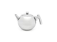 Bredemeijer 101005 Teapot Duet Bella Ronde 1.2L, Flat Bottom, Chromium Fittings, Stainless Steel, 1.2 liters, Chrome-Coloured