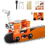 OMCCHK Portable Chainsaw Sharpener Jig with Guide, Mini Chainsaw Blade Sharpener with 3 Sharpening Burr, Hand- Crank Chainsaw Sharpening Kit for 4 - 22 Inches Electric Chain Saw