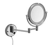 DOLPHY Silver 5X LED Magnifying Shaving & Makeup Mirror - 8 inch