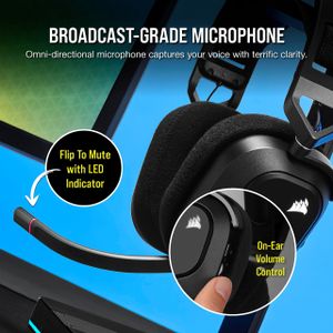 CORSAIR HS80 RGB Wireless Gaming Headset – PC, PS5, Dolby Audio