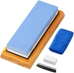 Angerstone Premium Knife Sharpening Stone–Whetstone 1000/6000 Grit, Whetstone Knife Sharpener Stone with NonSlip Base, Best Wet Stone Sharpening Kit, Angle Guide, Flattening Stone