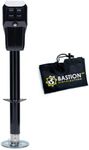 Bastion Distribution Premier Electric Power Tongue Jack with Cover | Electric or Manual Operation | 3500LB A-Frame Capacity | 12V | Front LED | Trailers, Campers, Motorhomes, RVs, Boats | BJ3500CB