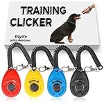 Diyife Dog Clicker, [4 PCS, Multi-Color] Dog Training Clicker with Wrist Strap for Dog Cat Horse Clickers for Dog Training Lightweight Durable Puppy Clicker Training Kit, Gift for Pet Lovers