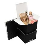 Belle Vous 20 Pack Black Kraft Gift Boxes - Box Measures 12 x 12 x 9cm (4.72 x 4.72 x 3.54 inches) - Easy Assemble Presentation Favour Present Box - Parties, Birthdays, Weddings, Holidays