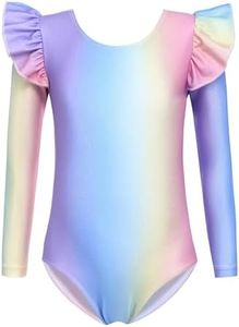 Arshiner Gymnastics Leotards for Girls One-Piece Long Sleeve Dancewear Outfits Sparkly Kids Biketards