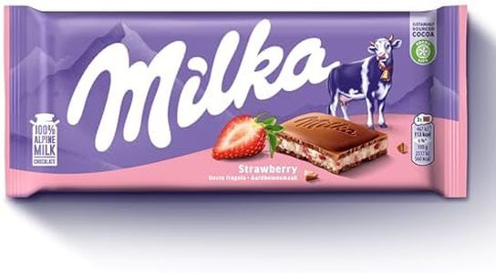 Milka, Fragola e Yogurt, Tavoletta di Cioccolato al Latte Classica con Yogurt e Fragole, Latte 100% Alpino, Cacao Sostenibile, 100g