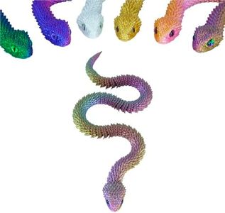 Nemoro 3D Printed Articulated Snake – 29.5'' Crystal-Like Movable Snake– Realistic Slithering Design, Collectible Articulated Model (Bule red Green)