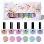 Beauty4Britain 6 x Pastel Nail Polish Set 6 Modern Colours Gift Box Nail Polish Set 10 ml Bottles