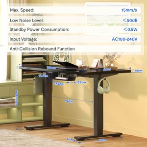 FLEXISPOT Electric Standing Desk – Adjustable Height, Black