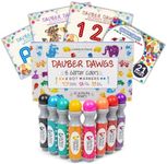 Washable Shimmer Dot Markers, 8 Pack For Kids w/ 10 Activity Sheets, Gift Set With Toddler Art Activities, Preschool Children Arts Crafts Supplies Kit, Holiday Bingo Dabbers Dobbers, Dauber Dawgs