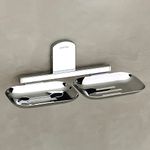 Plantex 304 Grade Stainless Steel Double Soap Holder for Bathroom/Soap Dish/Soap Stand for Bathroom Wall/Bathroom Accessories - Parv (Chrome)