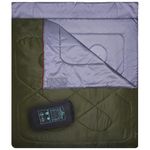 Hacer HC-2000 Dual Couple Camping Sleeping Bag Open Comforter & Mattress +5 Degree Winter 210T Polyester Lining Hiking Trekking Bags (6.9ft x 5.2ft, Army Green & Grey, 5°C to +10°C, 2.2kg)