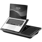 Navaris Adjustable Laptop Desk - Ergonomic Table with 8 Levels, Laptop Tray for Bed or Sofa - Includes Mouse Pad, Phone Stand, Pen Slot - Perfect Lap Desk for Lap Comfort