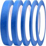 DOAY 5 Rolls Pinstripe Tape - Masking Tape 1/16", 1/8", 1/4", 1/2", 3/4" - Thin Painters Masking Automotive Tape for DIY, Car, Auto, Paint, Art, Tumblers (Blue)