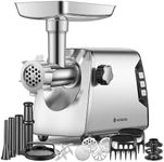 AAOBOSI #12 Meat Grinder, [3000W] 3 Speed Meat Grinder Heavy Duty: Built-in Storage Box, 2 Blades,4 Plates,3 Sausage Stuffers,Kibbe Kit,Meat Claw & Burger Press, for Home & Kitchen Use