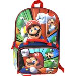 Super Mario 16 Inches Large Backpack With Lunch Bag Set, Multi, Modern