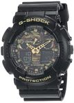 Casio G-Shock GA-100CF-1A9DR Black & Gold Camoflauge Analog-Digital Dial Black Resin Strap Men's Watch Shock and 200M Water Resistant G519