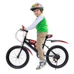 CUMELLIIR 20 Inch Kids Mountain Bike, Kids Bicycle 7 Speed Height Adjustable, Girls Boys Bike with Kettle & Holder & Compass Bell & Storage Bag, Bicycle for Kids Ages 8-12, Red