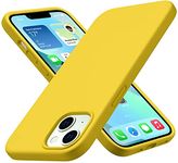 CellEver Silicone Case for iPhone 13, Slim Shockproof Case with Soft Touch Microfiber Lining Cushion (Yellow)