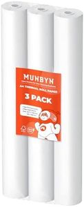 MUNBYN A4 Thermal Paper 3 Rolls, 8.27''x11.69'' Thermal Paper(8.27''/210mm Width), 27 Sheets/Roll, Compatible with ITP01/ITP04 Portable Printer, BPA Free, Thermal Paper for Contract, Picture, Homework