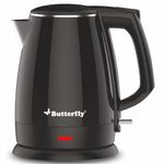 Butterfly Stainless Steel Magnum Cool Touch Electric Kettle 1.5 Litre | 1500 W | Double Layer Cool Touch Body | Auto Shut Off | For Hot Water, Tea, Coffee, Noodles, Soup | Dry Boil Protection | Black
