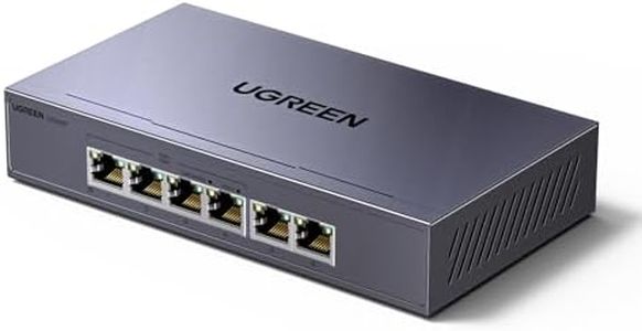 UGREEN POE Network Switch,4x Gigabit PoE+ Ports& 2 Gigabit Auto ports Ethernet Splitter , 802.3af/at 30W,60W Total Budget, 6 Port Metal Case Hub,Plug & Play for TV/Laptop/Switch/Router/Camera