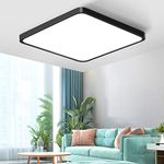 12 Inch 24W LED Ceiling Light Fixture Flush Mount, 5000K Daylight Black Square LED Ceiling Lamp, 3200LM 240W Equivalent Slim Flat Panel Modern Ceiling Lights for Kitchen Hallway Corridor