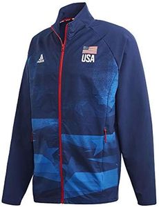 adidas Mens USA Volleyball Warm-Up Jacket Team Navy Blue/Glory Blue M/Tall