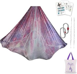 Aerial Yoga Hammock 5.5 yards Premium Aerial Silk Fabric Yoga Swing for Antigravity Yoga Inversion Include Daisy Chain,Carabiner and Pose Guide (Starry Sky)