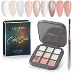 MODELONES Gel Nail Polish Set, 9 Colors Nude Pink Brown Solid Gel Polish White Gray Glitter Pudding Gel Upgraded Cr�me Manicure Palette Soak Off LED Nail Art Kit DIY Mother's Day Gift W/Nail Art Brush