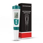5-in-1 Digital pH Meter for Water Testing with Voice Function | pH, TDS, EC, Salinity & Temperature Meter | Rechargeable Waterproof Water Tester for Drinking Water, Aquarium, Pool & Laboratory