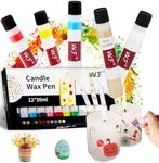 Candle Wax Pen Set for White Candle Painting, 12-Color for DIY Candle Making, Candle Pen Create Your Own Colorful Candle, Halloween Deacoraing Candles Crafts Making Wedding Birthday Party Centerpiece
