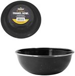 Milestone Camping Enamel Travel Mugs, Plates & Bowls/Ideal for Camping, Hiking, Fishing, Travels & More/Black Colour (Bowl)