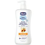 Chicco Baby Moments Gentle Bodywash & Shampoo with Oats Extracts & Apricot, 500ml |Head-to-Toe | No Tears Formula | Moisturized Skin & Hair | Dermatologically Tested | Parabens & Phenoxyethanol Free